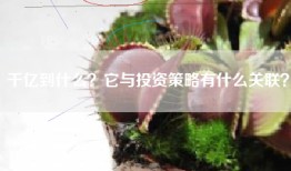 千亿到什么？它与投资策略有什么关联？