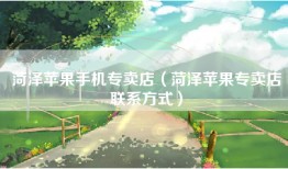 菏泽苹果手机专卖店（菏泽苹果专卖店联系方式）