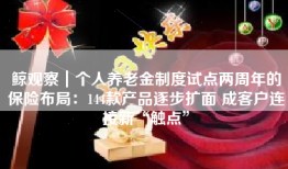 鲸观察｜个人养老金制度试点两周年的保险布局：144款产品逐步扩面 成客户连接新“触点”
