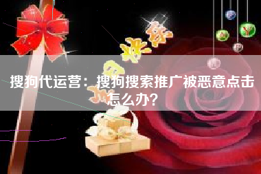 搜狗代运营：搜狗搜索推广被恶意点击怎么办？