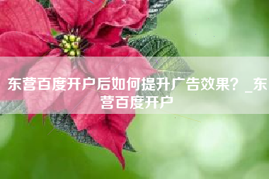东营百度开户后如何提升广告效果？_东营百度开户