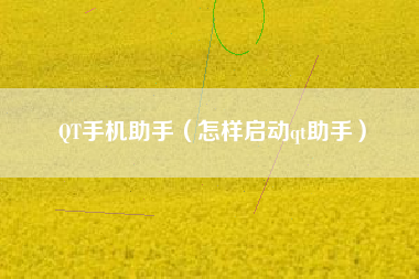 QT手机助手（怎样启动qt助手）